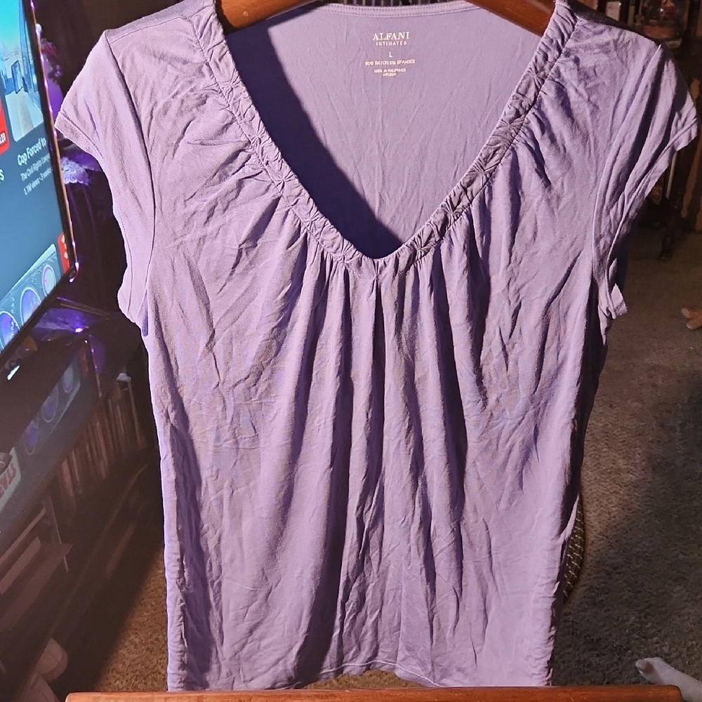 Alfani Women's Purple V-Neck Top